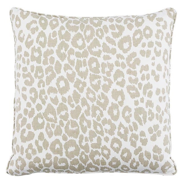 Modern Schumacher Iconic Leopard 24" Pillow in Linen For Sale - Image 3 of 3