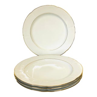 Contemporary Cresent China by Ranmaru Coquille d'Or Dinner Plates- Set of 4 For Sale