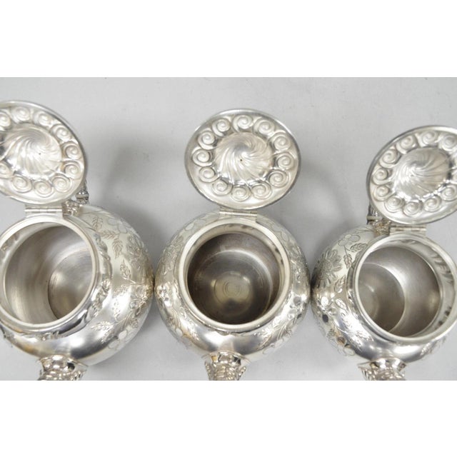 Antique Meriden B Co French Renaissance Silver Plated Figural Tea Set - 7 PCS For Sale - Image 16 of 18