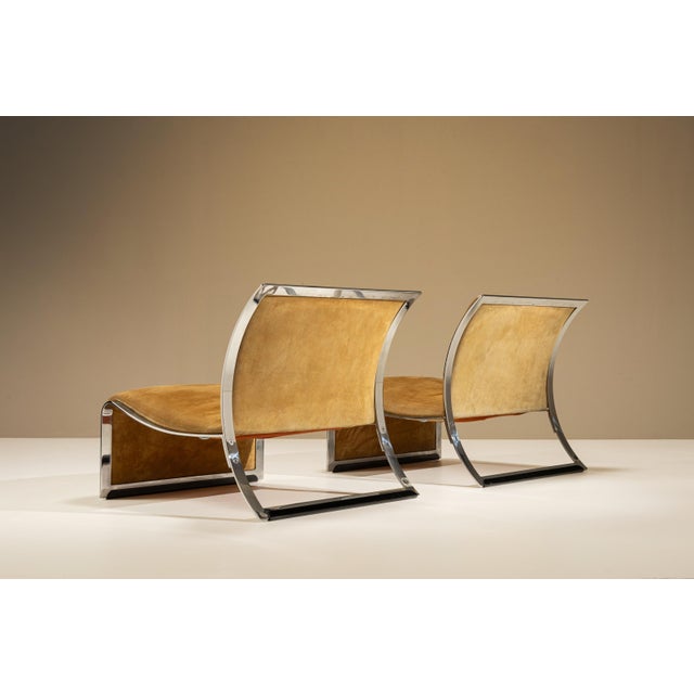 1960s Nubuck Leather Lounge Chairs by Vittorio Introini for Saporiti, Italy, 1960, Set of 2 For Sale - Image 5 of 15
