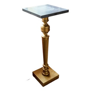 Pedestal with Marble Top For Sale