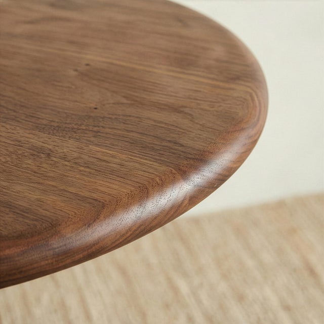 Hand-Sculpted American Walnut Tulip Side Table For Sale - Image 4 of 8