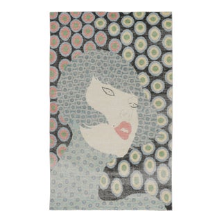 Contemporary Distressed Pictorial Wool Rug, by Rug & Kilim, India For Sale