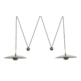 Onos 55 Double Pull Pendant with Counter Weights in Nickel by Florian Schulz, 2010s For Sale