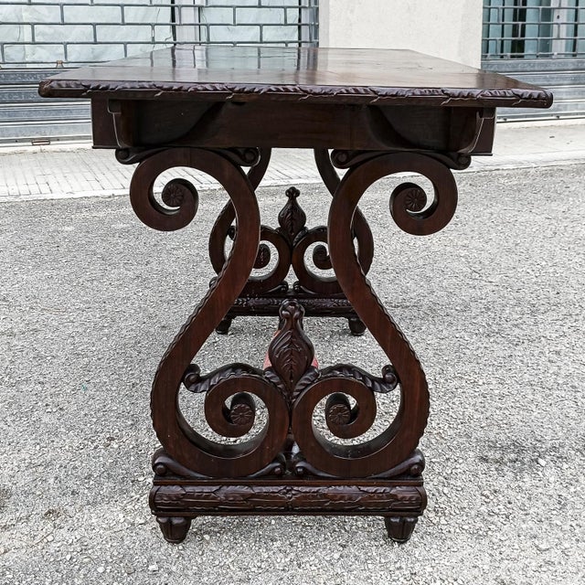 Vintage Carved Desk Table For Sale - Image 6 of 18