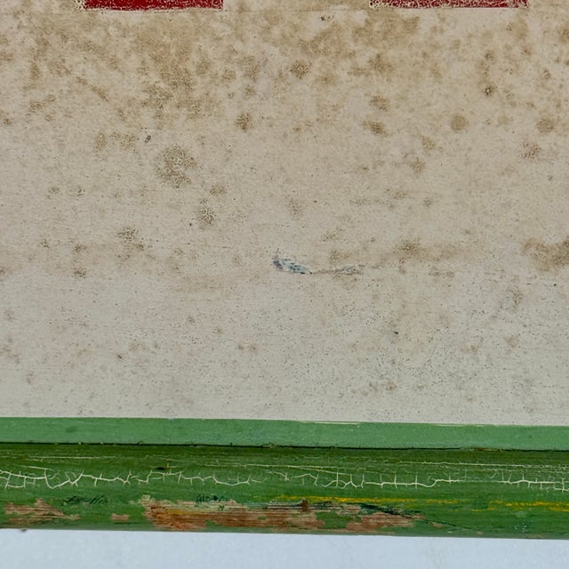 A Splendid Vintage "Chinese Food" Double Sided Trade Sign in Green-Painted Wood Frame For Sale - Image 9 of 13