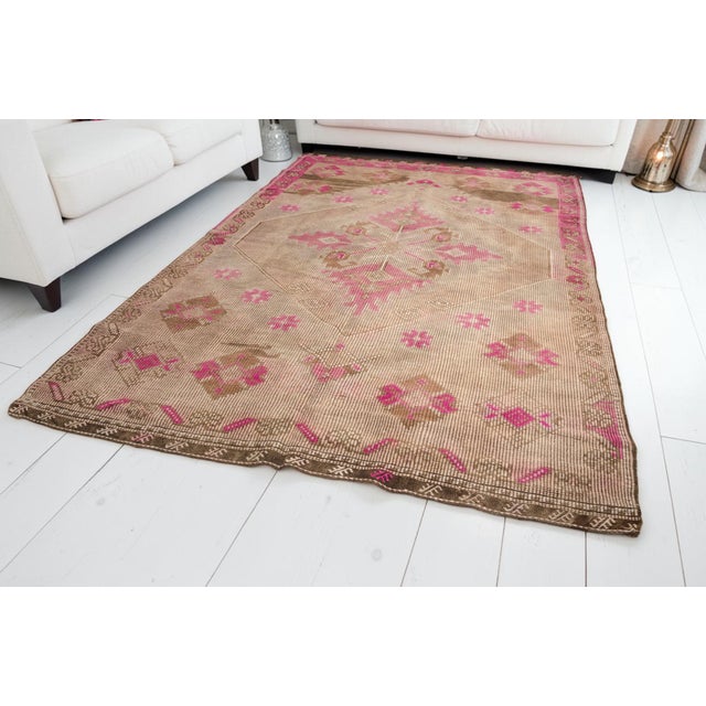 Vintage Anatolian Wool Area Kilim For Sale - Image 9 of 10