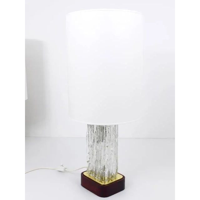 1950s Austrian Ice Glass Table Lamps by J. T. Kalmar for Kalmar, 1950s, Set of 2 For Sale - Image 5 of 11