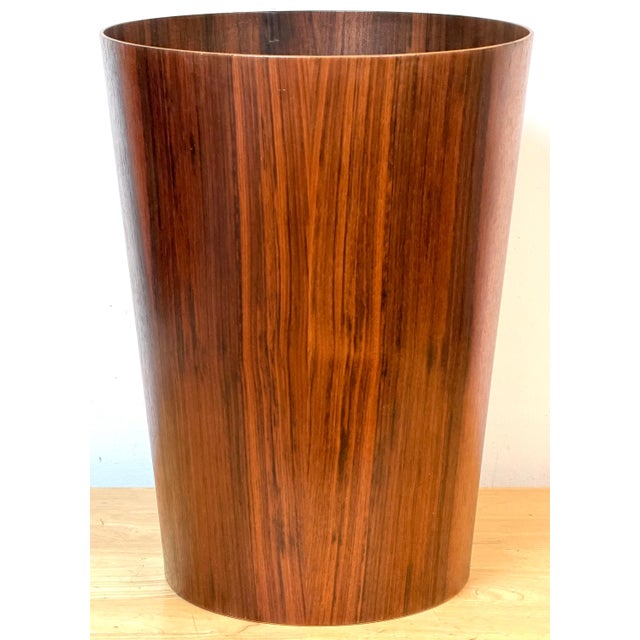 Oversized Swedish Modern Figured Rosewood Wastebasket Sweden, circa 1960s For Sale - Image 16 of 16