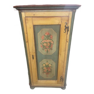 Antique Scandinavian Painted Pine Cupboard Armoire For Sale