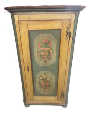 Antique Scandinavian Painted Pine Cupboard Armoire