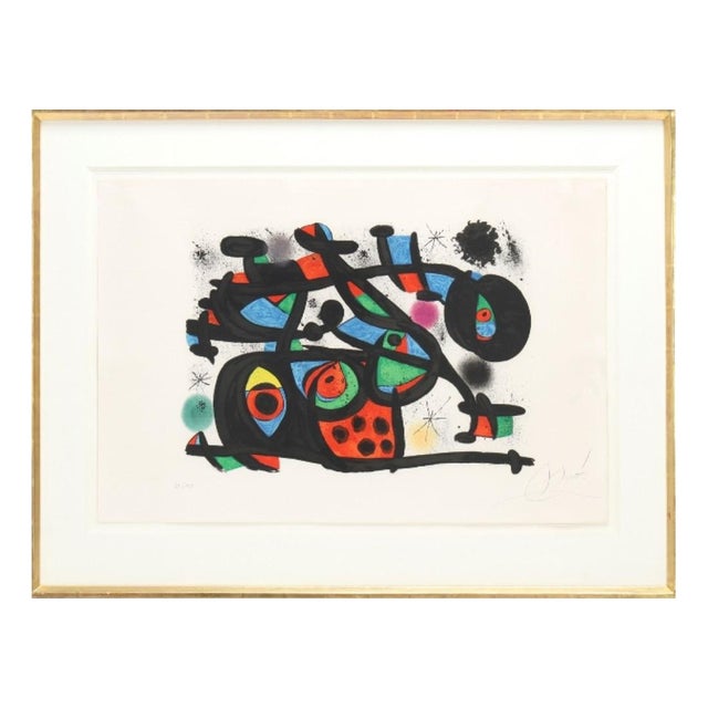 Joan Miro, La Rapt, Color Lithograph For Sale