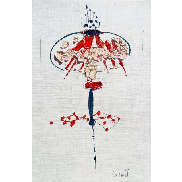 Contemporary Set of 6 - One-of-a-Kind Organic Modern Framed Botanical Floral Oil Paintings by Diane Grant For Sale - Image 3 of 11