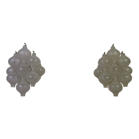 Ice Glass Tulipan Wall Lamps by J. T. Kalmar for Kalmar, Austria, 1960s, Set of 2 For Sale