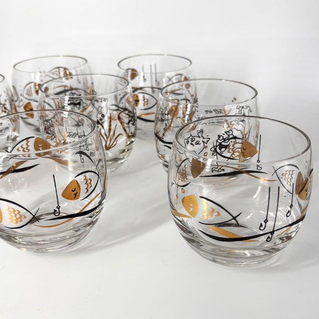 Glass Star-Kist Charlie the Tuna Rocks Glasses With Original Box, Set of 8 For Sale - Image 7 of 14