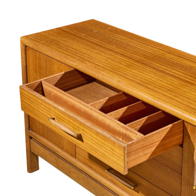 Brown John Keal for Brown Saltman Mid Century Bleached Mahogany Credenza For Sale - Image 8 of 10