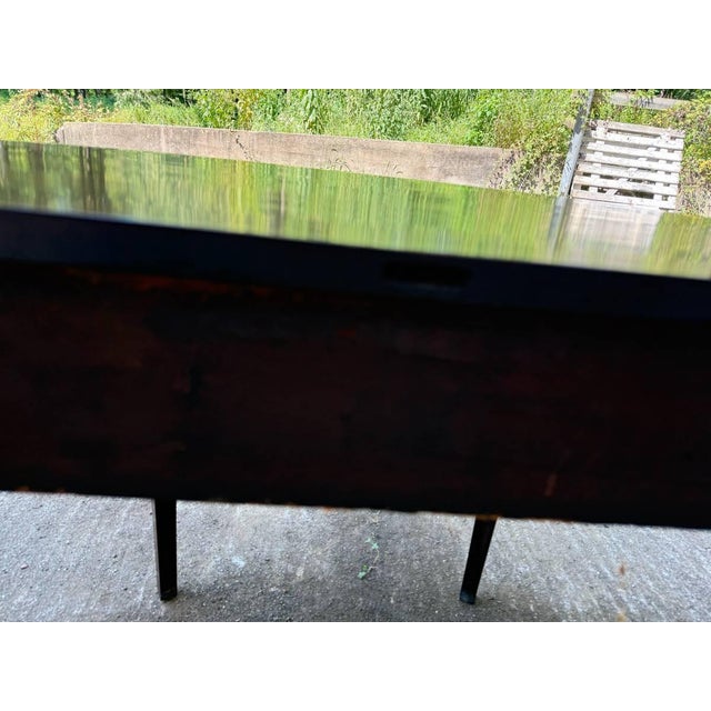 Pair of Antique Federal Style Mahogany Demilune Consoler Tables For Sale - Image 11 of 17