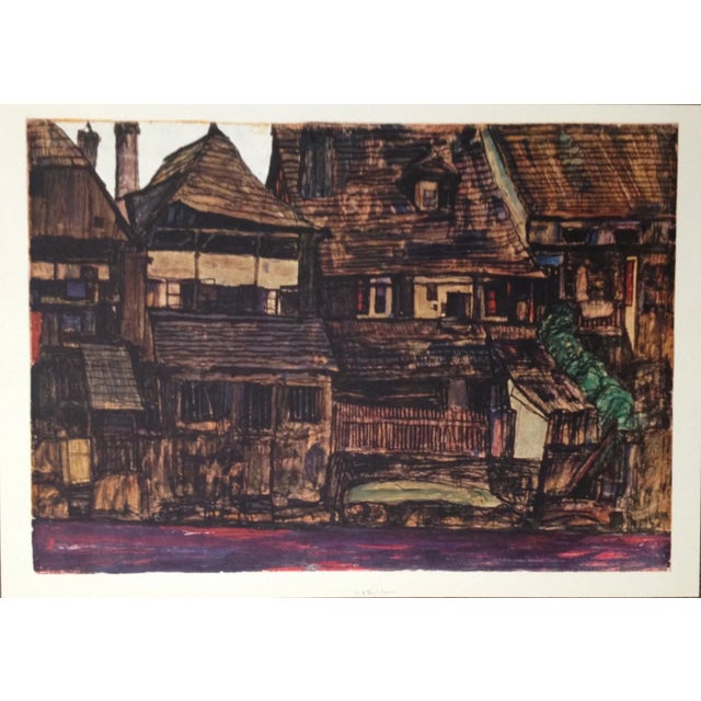 Artist:Egon Schiele Country:Austria Title:House in Krumau Medium:Lithograph – 12 Marks:Signed in plate Printed:1968 by Max...