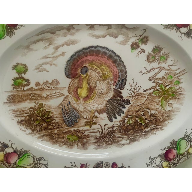 Vintage Transferware Turkey Platter For Sale In New York - Image 6 of 9