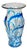 1980s Laser Blue Fused Hand Blown Glass Vase For Sale