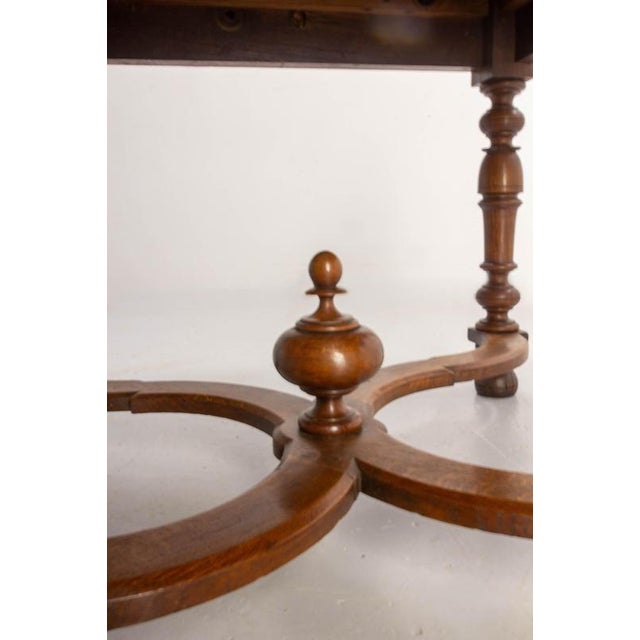 19th Century Louis XIII French Square Oak Table with X-Shaped Crossbar, 1890s For Sale - Image 12 of 16