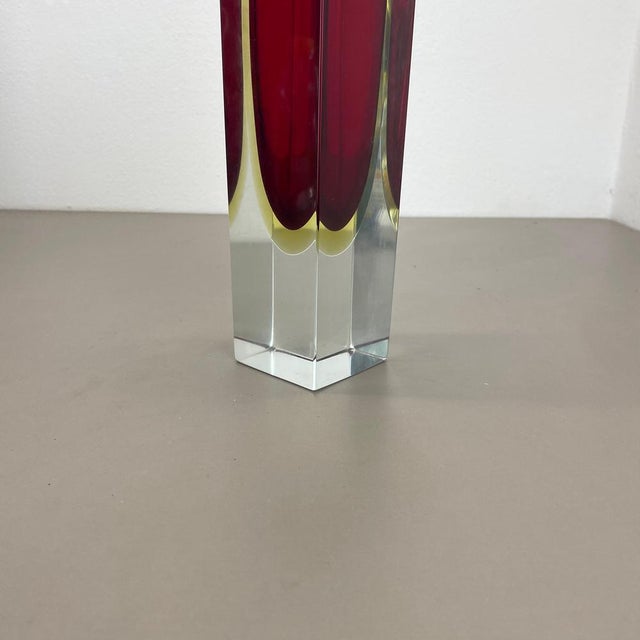 Sommerso Murano Glass Cube Vase attributed to Flavio Poli, Italy, 1970s For Sale - Image 15 of 18