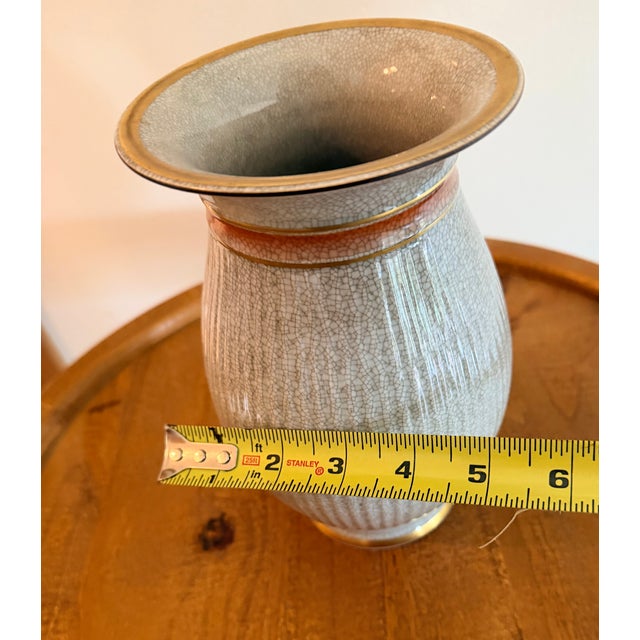 Royal Copenhagen Gray Crackle Glaze Vase and Faceted Bowl, Set of 2 For Sale - Image 15 of 18