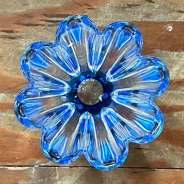 Blue Vintage Boho Jan Johansson for Orrefors Crystal Bowl For Sale - Image 8 of 11