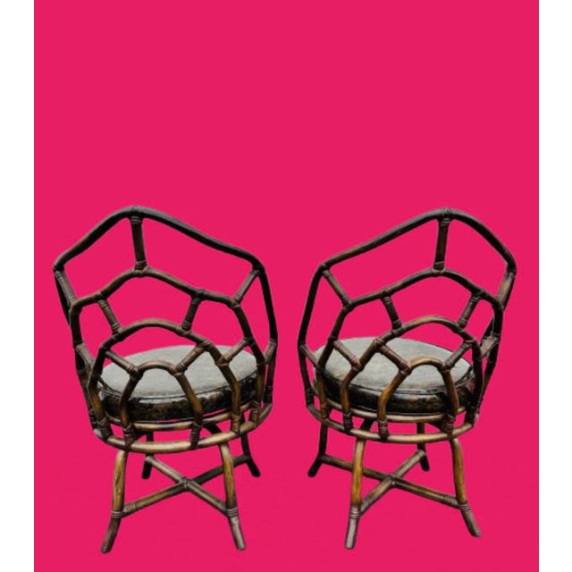 Willow and Reed Tommi Parzinger and Henry Olko for Willow and Reed Dining Chairs Labeled - Set of 2 For Sale - Image 4 of 9