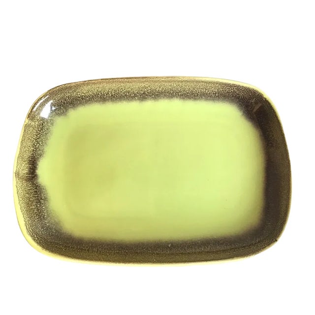 Mid 20th Century Vintage Bauer Mid Century Modern Green Brown Pottery Serving Trays- Set of 2 For Sale - Image 5 of 6