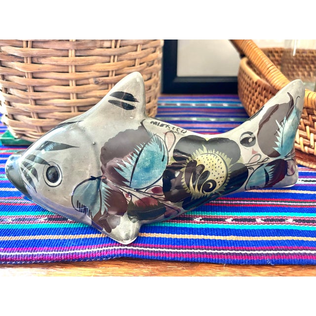 Mexican Mid 20th Century Mexican Folk Art Hand-Painted Tonala Fish For Sale - Image 3 of 8