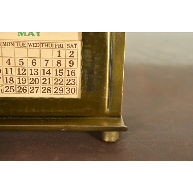 Roycroft Arts & Crafts Brass Finished Hammered Copper Letter Rack With Calendar Frame or Picture Frame For Sale - Image 9 of 16