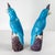 20th Century Pair of Chinese Chinoiserie Turquoise Blue and Purple Parrot Figures For Sale In New York - Image 6 of 13
