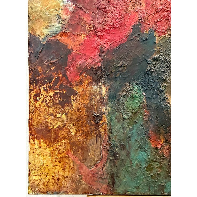 Mid 20th Century Abstract Expressionism in a Mid-Century Modern Impasto Painting For Sale - Image 5 of 8
