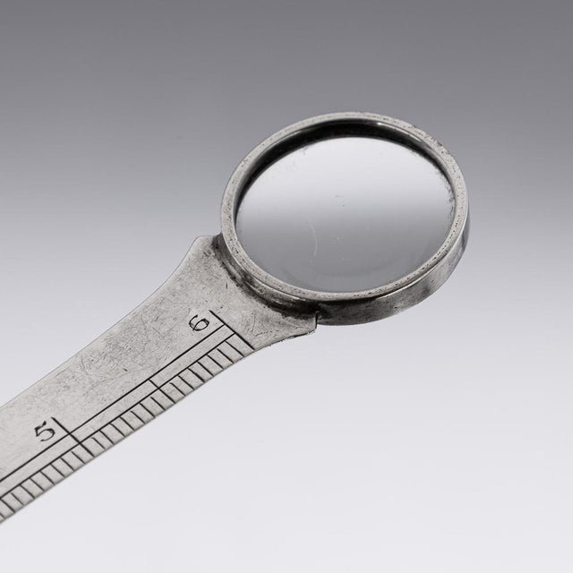 20th Century British Silver Magnifying Glass & Ruler from Asprey, 1929 For Sale - Image 4 of 12