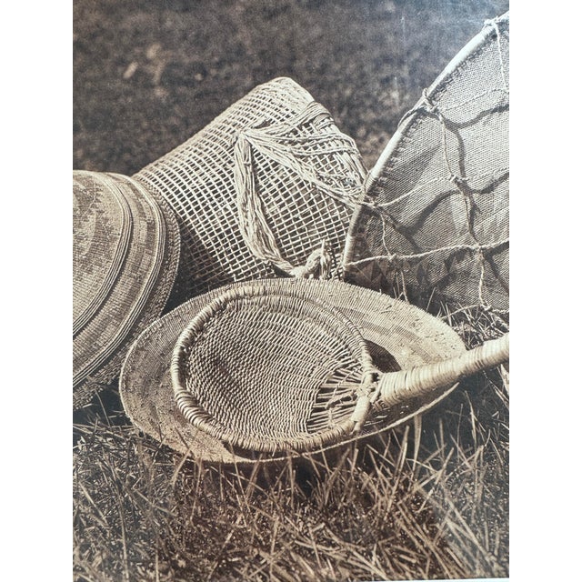 19th Century Framed Edward S. Curtis Photogravure Titled "Pomo Seed Gathering Utensils" For Sale In Los Angeles - Image 6 of 11