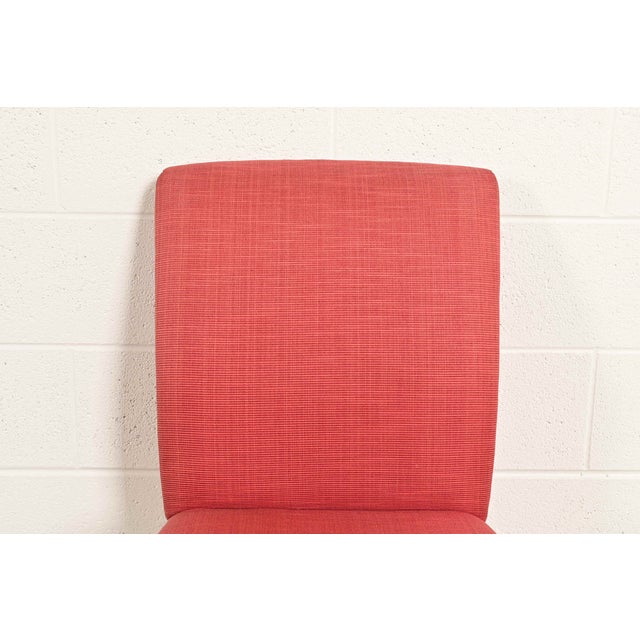 Baker Furniture Modern Regency Sycamore Wood Upholstered X-Base Dining Chairs, Set of Six For Sale In South Bend - Image 6 of 14