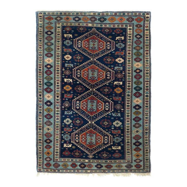 Antique Caucasian Shirvan Rug 3’3" X 4’5" For Sale