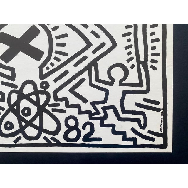 Keith Haring Vintage 1982 Lithograph Print " Nuclear Disarmament " Framed Pop Art Poster For Sale - Image 13 of 15