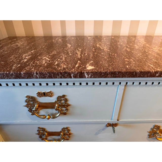 Early 1900s American Marble Top Chest of Drawers With Knapp Joints For Sale - Image 10 of 12