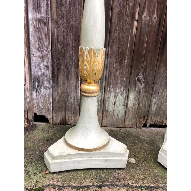 19th Century French Carved Wood Floor-Standing Candlesticks, Set of 2 For Sale - Image 3 of 8