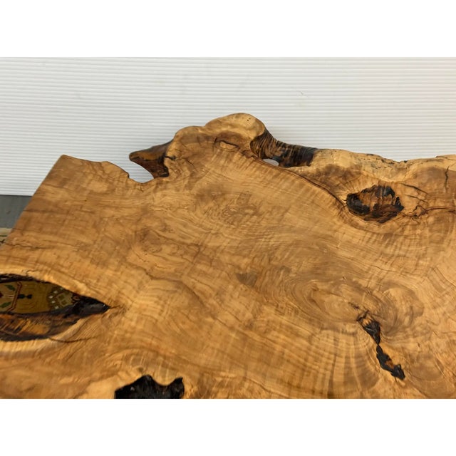 2010s Live Edge Olive Wood Coffee Table For Sale - Image 5 of 13