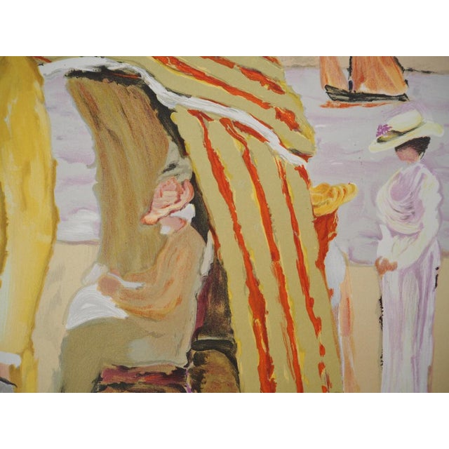 Ramon Dilley, Couple on the Beach, Original Signed Lithograph For Sale - Image 5 of 8