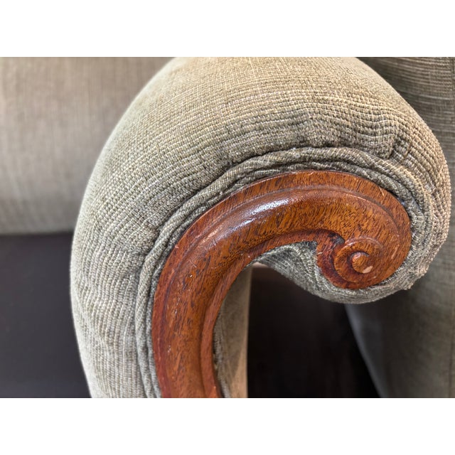 Vintage Sofa With Beautiful Carved Wood Accents For Sale - Image 12 of 13