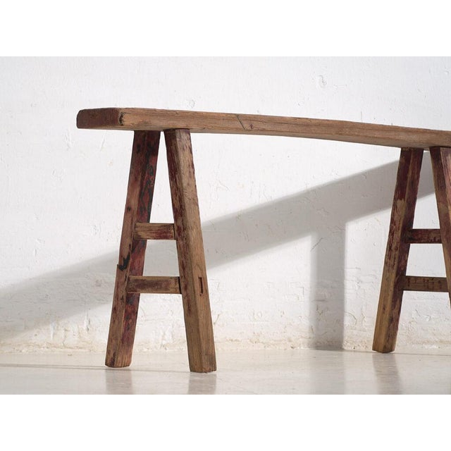 Antique solid wood bench (c.1870) Dimensions: Length: 120 cm Depth: 13 cm Height: 50 cm Style: Qing Dynasty Materials and...