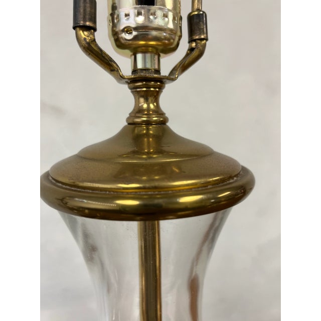 Mid 20th Century Hollywood Regency Chinoiserie Urn Lamps Clear Glass For Sale - Image 5 of 8