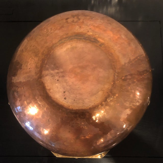 Vintage Hammered Copper and Brass Octogon Bowl For Sale - Image 4 of 5