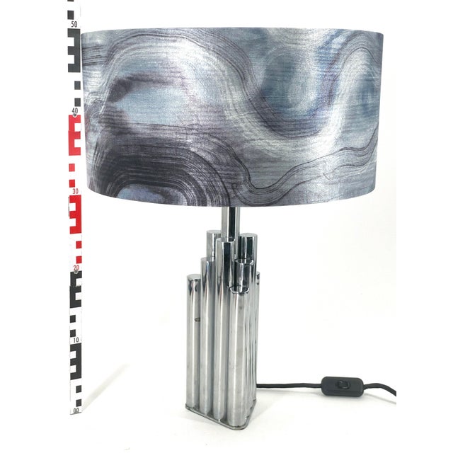 Silver Table Lamp in Chrome-Plated Steel, 1970s For Sale - Image 8 of 9