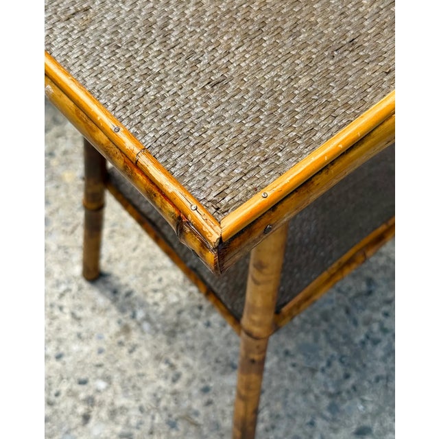 19th C. English Traditional Scorched Bamboo Accent Table For Sale - Image 10 of 10