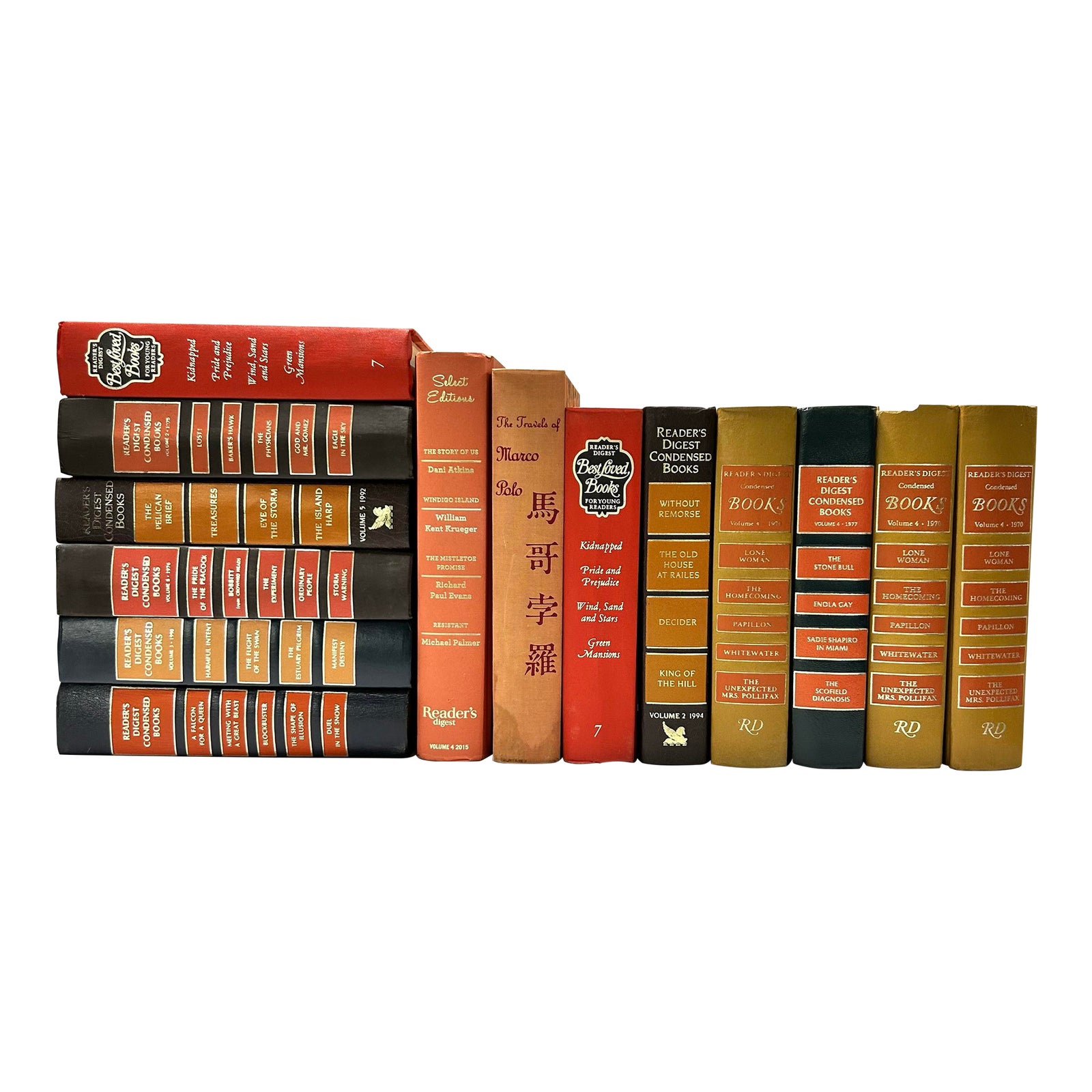 Orange Decorative Books for Staging Library Props - Set of 14 | Chairish